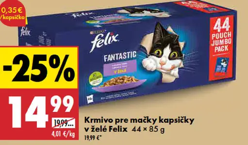 Felix Krmivo pre mačky v želé kapsička