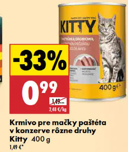 Kitty krmivo pre mačky paštéta