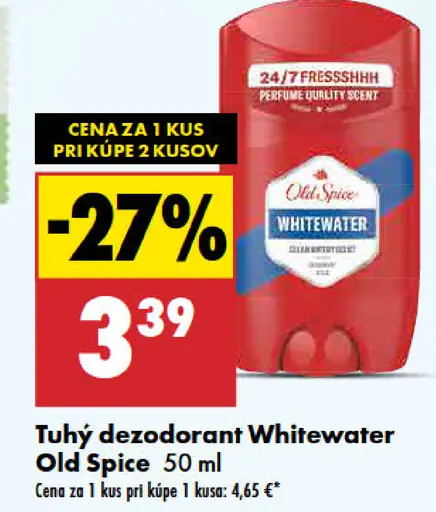 Tuhý dezodorant Whitewater Old Spice