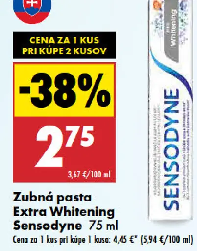 Sensodyne Zubná Pasta Extra Whitening