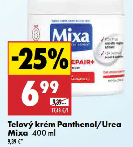 Mixa Telový krém Panthenol/Urea