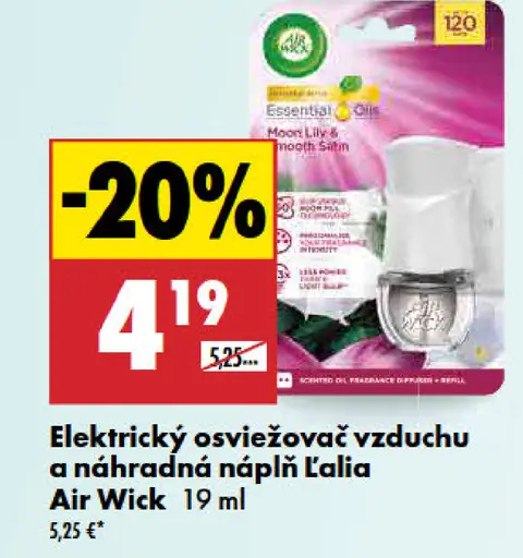 Air Wick elektrický osviežovač vzduchu a náhradná náplň Lilia