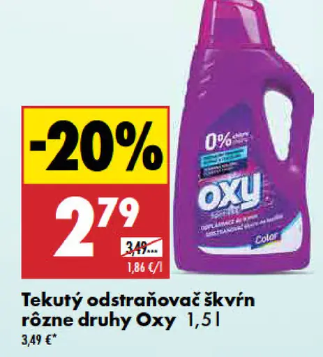 Oxy tekutý odstraňovač škvŕn