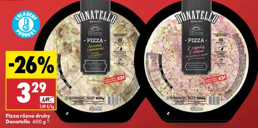 Donatello Pizza rôzne druhy