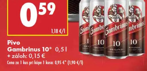 Gambrinus 10° plechovka