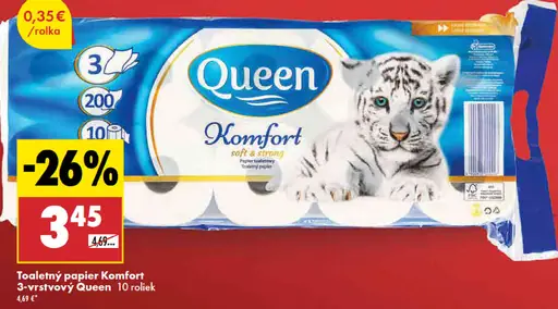 Queen Komfort toaletný papier 3-vrstvový