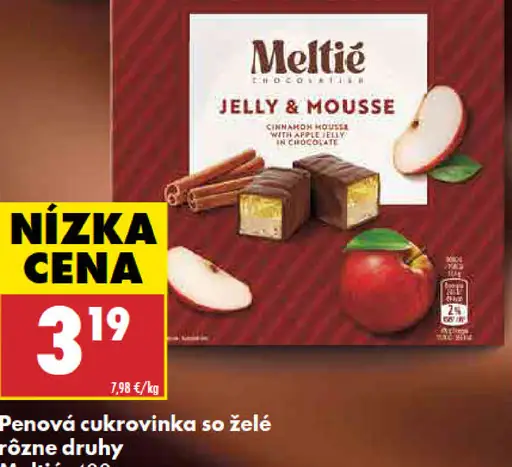 Meltie penová cukrovinka so želé rôzne druhy