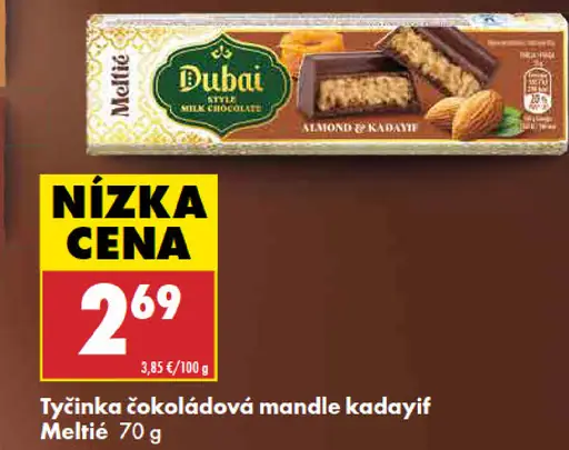 Meltíe tyčinka čokoládová mandle kadayif