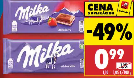 Čokoláda rôzne druhy Milka