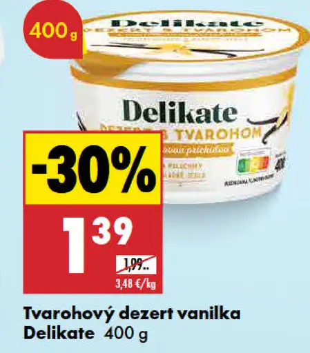 Delikate Tvarohový dezert vanilka