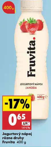Fruvita jogurtový nápoj jahoda rôzne druhy