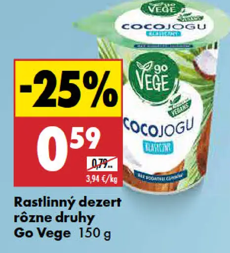 Go Vege rastlinný dezert rôzne druhy