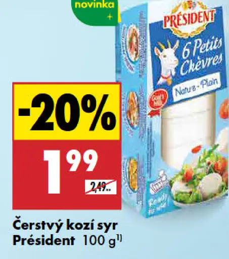 Président čerstvý kozí syr