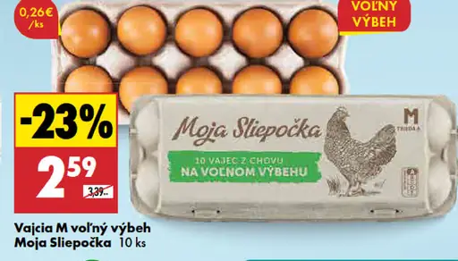 Moja Sliepočka vajcia M z voľného výbehu