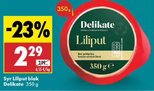 Delikate Liliput syr blok