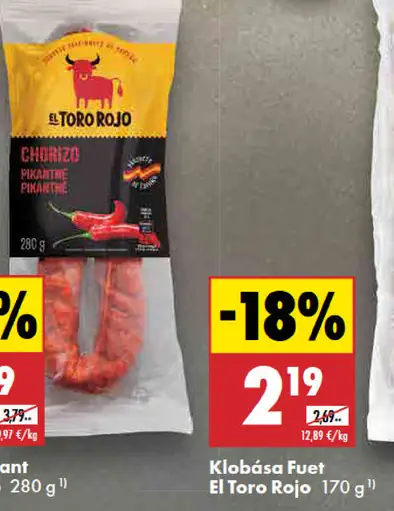 El Toro Rojo Klobása Fuet