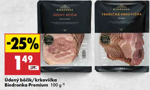 Biedronka Premium Údený bôčik/krkovička