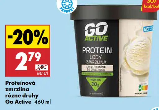 Go Active Proteinová zmrzlina rôzne druhy