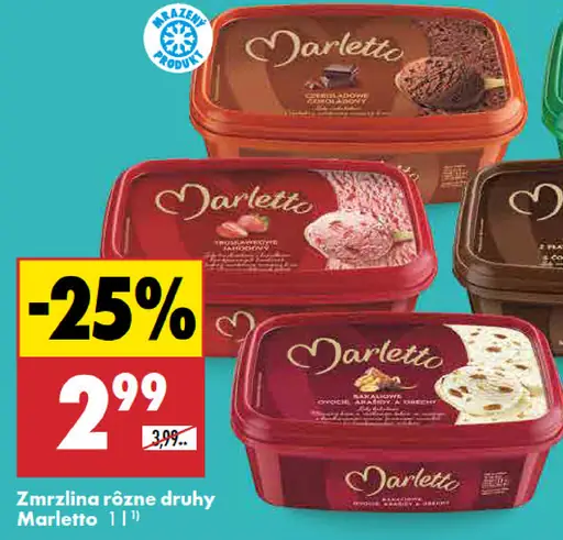 Marletto Zmrzlina rôzne druhy