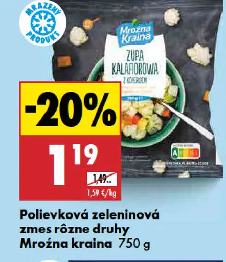 Mrožna Kraina Polievková zeleninová zmes rôzne druhy