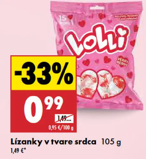 Lolli Lízanky v tvare srdca