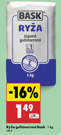 Bask Ryža lúpaná guľatozrnná