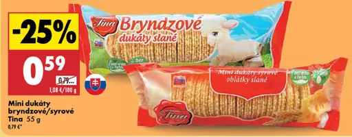 Tina mini dukáty bryndzové / syrové slané snacky