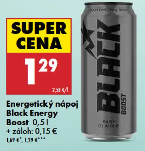 Black Energy Boost energetický nápoj