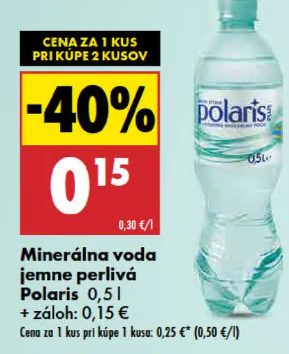 Minerálna voda jemne perlivá Polaris