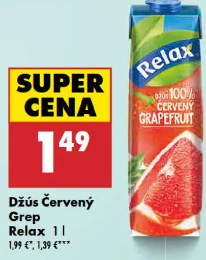 Džús červený grep Relax 100%
