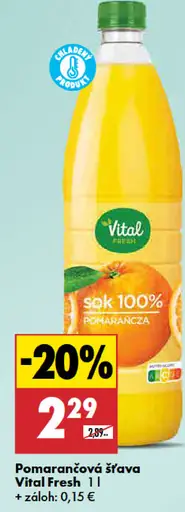 Pomarančová šťava Vital Fresh