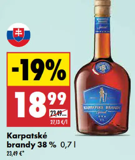 Karpatské brandy 38 %