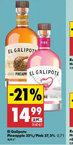 El Galipote ananásový a ružový likér