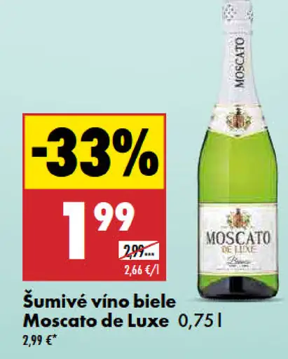 Šumivé víno biele Moscato de Luxe