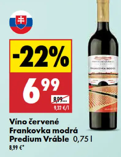 Predium Vráble Vino červené Frankovka modrá