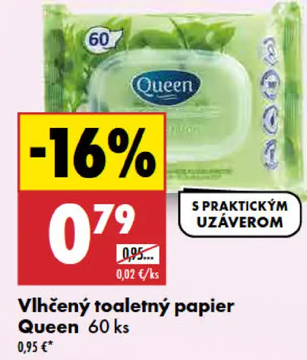 Queen vlhčený toaletný papier