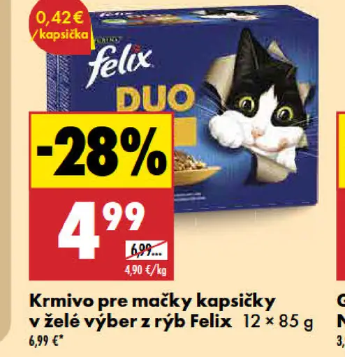 Felix Krmivo pre mačky kapsičky v želé výber z rýb