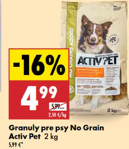 Activ Pet Granuly pre psy No Grain