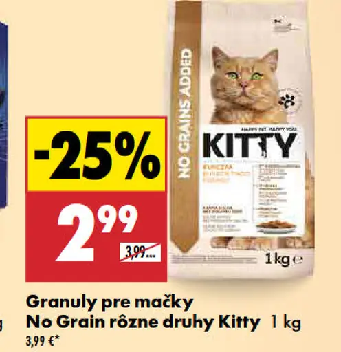 Kitty Granuly pre mačky No Grain rôzne druhy