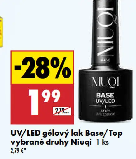 UV/LED gélový lak Base/Top vybrané druhy Niuqi
