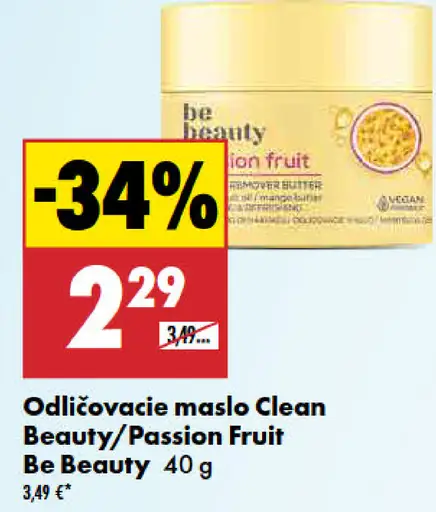 Be Beauty Odličovacie maslo Clean Beauty/Passion Fruit