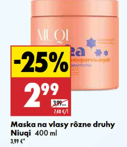 Niuqi maska na vlasy rôzne druhy