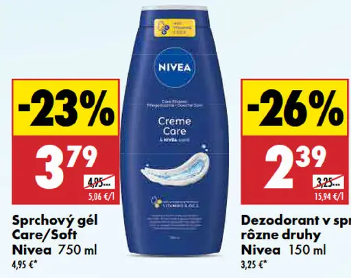 Nivea sprchový gél Smooth/Care