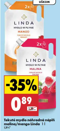 Linda tekuté mydlo náhradná náplň Mango