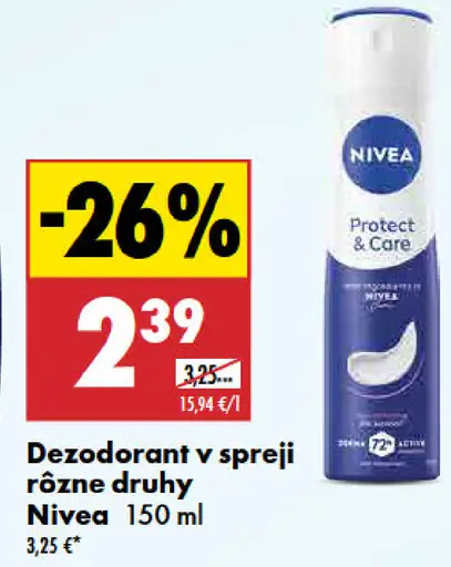 Nivea dezodorant v spreji rôzne druhy