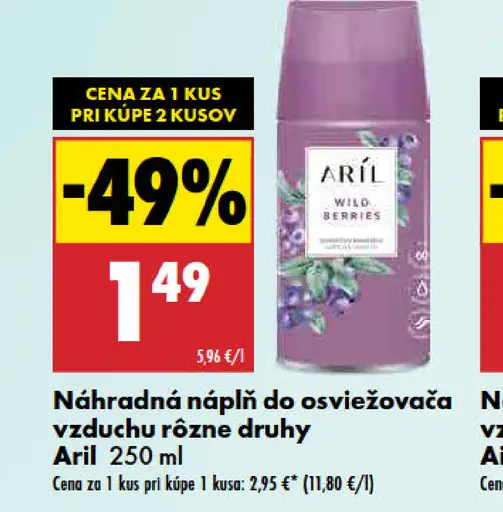 Náhradná náplň do osviežovača vzduchu rôzne druhy