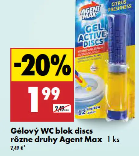 Gélový WC blok discs rôzne druhy