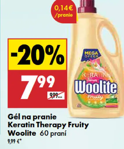 Woolite Keratin Therapy Fruity gél na pranie