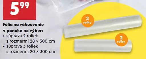 Hoffen fólia na vákuovanie – súprava 2 roliek 28 × 300 cm