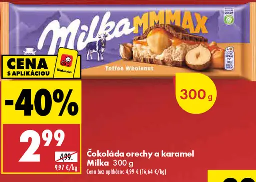 Milka čokoláda orechy a karamel